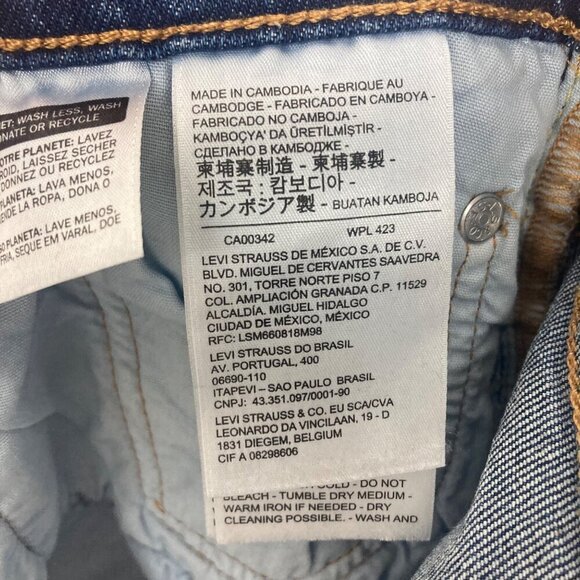 Levis 501 Jeans 27x27 Labeled 30 Classic Fit Button Fly Dark Wash Denim - Picture 5 of 10